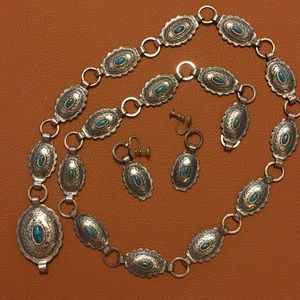 Sandor Concho Belt and Earrings